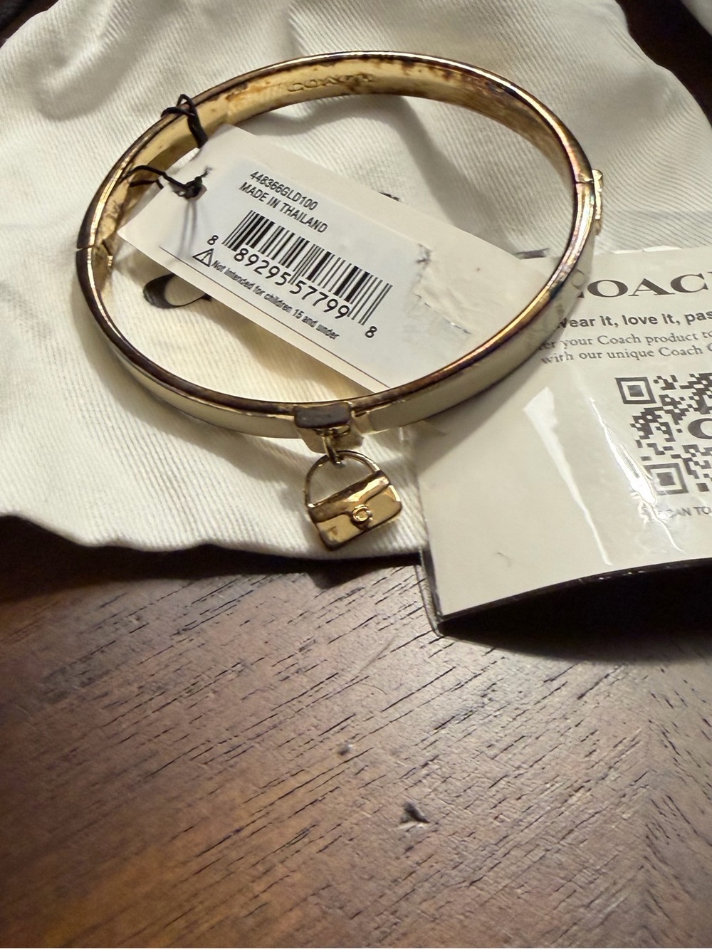 Coach Gold Purse Bangle Bracelet